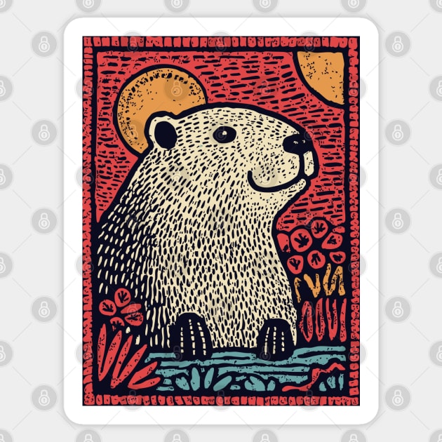 Gentle Beaver | The Cozy River Dweller Sticker by TuncGK